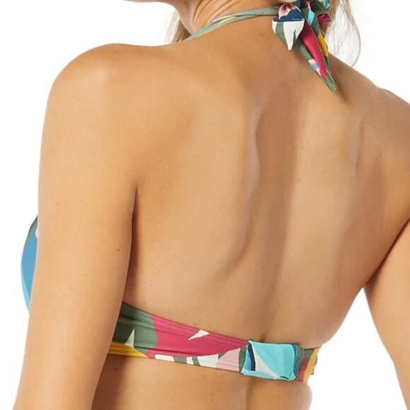 Coco Reef Women's Contours Cameo Tropical-Print Halter-Style Push-Up Bikini Top - Picture 2 of 6